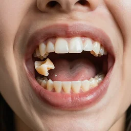 that my teeth are falling out, actually crumbling out of my mouth, my teeth falling out
