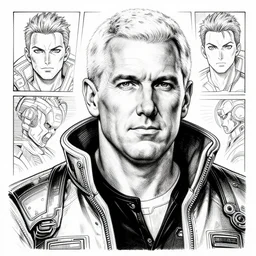 mike pence portrait, cyberpunk 2 0 2 0 manual, by steampoweredmikej, inktober, ink drawing, black and white, coloring pages, manga, highly detailed