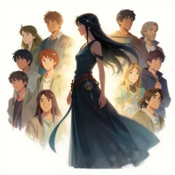 side profile centered painted portrait, Adrianne Ho as a wind sorcerer, D&D, cell-shaded, matte painting concept art, bright backlit, official fanart, 4k, Pinterest, by Jesper Ejsing and RHADS and Makoto Shinkai and Louis can baarle and ilya kuvshinov and rossdraws and Cushart Krentz and Gilleard James and Alphonse Mucha - H 704