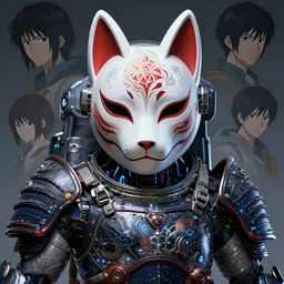 full shot of a beautiful venus monster astronaut defined facial features, intricate abstract. cyberpunk, symmetrical facial features. biomechanics. beautiful intricately detailed japanese crow kitsune mask and dark samurai armor, bio luminescent, plasma, by cory loftis, atey ghailan, makoto shinkai, hasui kawase, james gilleard, beautiful, fantasy illustration. award winning, artstation, intricate details, realistic, hyperdetailed, 8 k resolution.