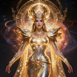 portrait of the powerful queen of the solar system in the style of donato giancola and in the style of wayne barlowe. glowing, ornate and intricate, stunning, dynamic lighting, intricate and detailed.