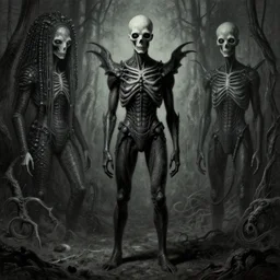 Character inspired by Zdzisław Beksiński and H.R Giger and then rendered by Beeple, dark surrealism, full length