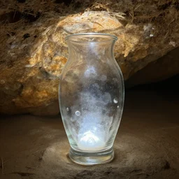 a glass vase found in a cave over 1 0 0, 0 0 0 years old
