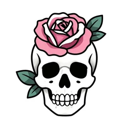 clean cel shaded vector art. rose n skull tattoo. shutterstock. behance hd by lois van baarle, artgerm, helen huang, by makoto shinkai and ilya kuvshinov, rossdraws, illustration ; highly detailed