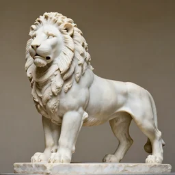 statue of a lion made out of marble by michelangelo