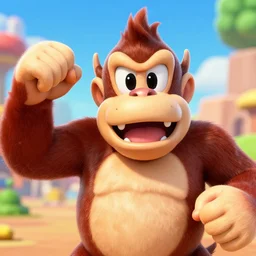 high school close up portrait grad picture of donkey kong, professional digital art, epic, fun, nintendo