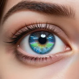 a beautiful eye with a football stadium inside