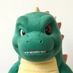 a kaiju version of the face of a person named dolly hoffpants