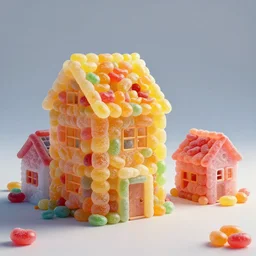 houses made of jellybean, digital art by maxwell boas jessica rossier christian dimitrov anton fadeev trending on artstation cgsociety rendered in unreal engine 4 k hq