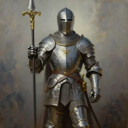 statue knight medieval fantasy, oil painting, by greg rutkowski