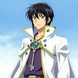 A beautiful key-anime visual of Lelouch Lamperouge from Code Geass, in style of Hachmyta, Greg Rutkowski, Makoto Shinkai, detailed, Kyoto Animation, trending on artstation