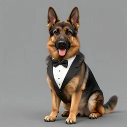 anthropomorphic furry german Shepherd wearing a tuxedo, Artstation
