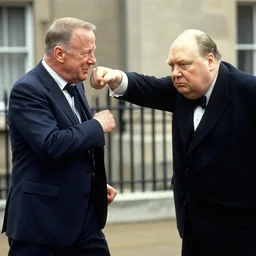 Bruce Willis punching Winston Churchill