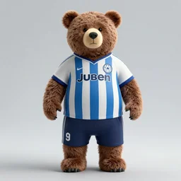 portrait of full body bear wearing a soccer suit, digital art, concept art, highly detailed.
