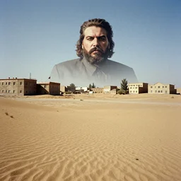 1 9 7 0 s movie still of a empty monstrous stalinist style town in the desert, cinestill 8 0 0 t 3 5 mm eastmancolor, heavy grain, high quality, high detailed