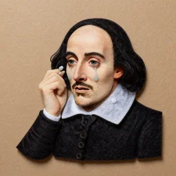 william shakespeare crying, in felt