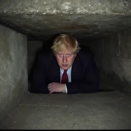 boris johnson hiding in a basement, trailcam footage