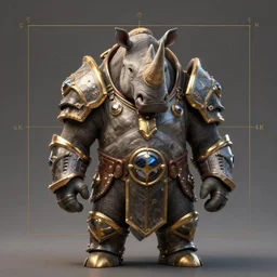 a well rendered anthropomorphic rhinoceros portrait, world of Warcraft armor, subject in the center of the frame, rule of thirds, golden ratio, cyberpunk, elegant, digital painting, octane 4k render, zbrush, hyperrealistic, artstation, concept art, smooth, sharp focus, illustration from DnD by Ruan Jia and Mandy Jurgens and Artgerm and William-Adolphe Bouguerea