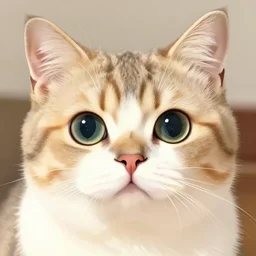 a beautiful cat with big anime eyes digital art