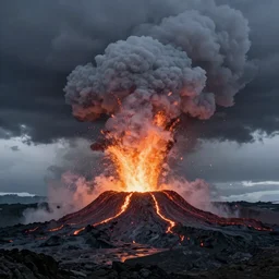 erupting icelandic volcano in a severe thunderstorm, in style of Aivazovsky, epic lighting, ultra realistic, 4k, hyper details,
