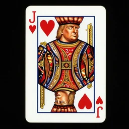ancient playing card with donald trump as a jack of hearts, symmetrical, diffuse lighting, fantasy, intricate, elegant, highly detailed, lifelike, photorealistic, digital painting, artstation, illustration, concept art, 4 k, smooth, sharp focus, art by john collier and albert aublet and krenz cushart and artem demura and alphonse mucha