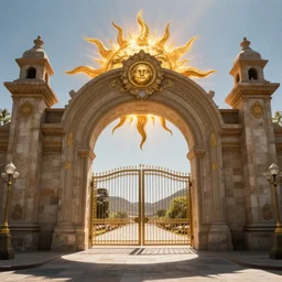 The gate to the eternal kingdom of the sun, fantasy, digital art, HD, detailed.