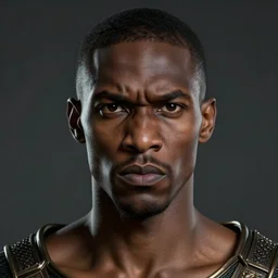 portrait of a slender black man with angry face. Epic fantasy. hyperrealism. symetric face cinematic top lighting, insanely detailed and intricate, Frank frazeta, Lucas Graciano Boris Vallejo. Character Art. High Fantasy. golden ratio, symmetric, cinematic, trending on artstation, deviantart and cgsociety, 8k, high resolution