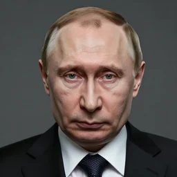 vladimir putin face is recognizable, vladimir putin is cryptkeeper from tales from the cryptkeeper, awe face, toothless horror macabre portrait by tsutomu nihei, realistic face, digital art