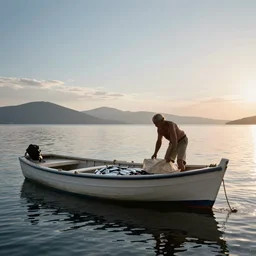 cinematography Greek fisherman loading their boat by Emmanuel Lubezki