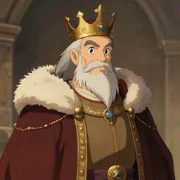 portrait of medieval old king, artstation, cartoon, elegant highly detailed digital painting, concept art, smooth, sharp focus, makoto shinkai, don bluth, fujita goro, giraud, tom whalen, studio ghibli, michel ocelot atey ghailan, akihiko yoshida, fadeev