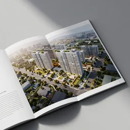 graphic design, layout for a commercial real estate brochure for a suburban office park
