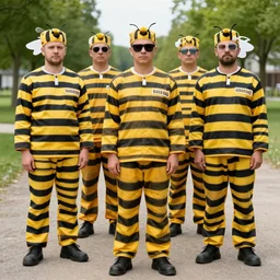 bees dressed as inmates