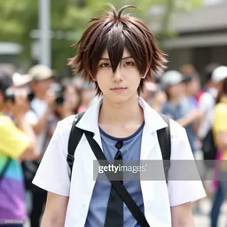 nagito komaeda celebrating gay pride at a parade, getty images 8 k daytime candid, beautiful photograph, 3 5 mm highly detailed, nagito komaeda danganronpa