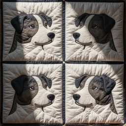 symmetrical quilt pattern of dogs head