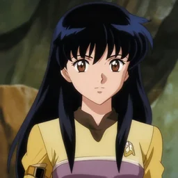 still closeup photo of Star Trek The Next Generation 1991 episode with Kagura from Azumanga Daioh
