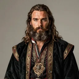 chris pratt in traditional sardinian costume, long beard hair, intricate, elegant, highly detailed, digital painting, artstation, concept art, sharp focus, illustration, orientalism, aleksi briclot, rutkowski, bouguereau