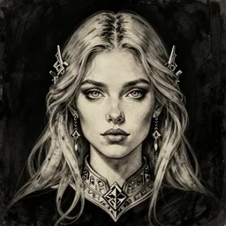 kerli koiv in the art style of arcane heavy outline. gothic headshot, fine art, matte painting, digital art, concept art, artgerm,, rule of 3 rds,