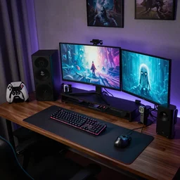 gaming setup in the backrooms