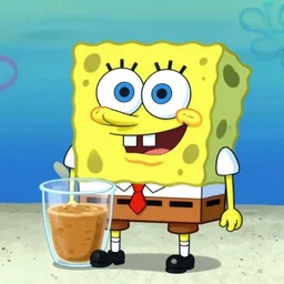 spongebob as peanut butter glass