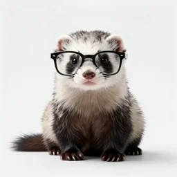 cool ferret in black glasses, minimalism, art, digital art, high quality, by picasso