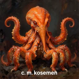 zoological portrait of orange cthulhu by c. m. kosemen