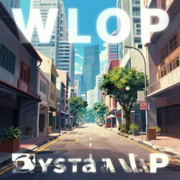 dystopian singapore empty street, by wlop, poster, anime key visual,