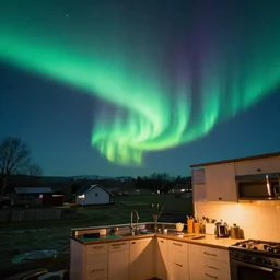 aurora borealis, at this time of year, at this time of day, in this part of the country, localized entirely within my kitchen