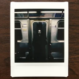 ominous polaroid photo of scary entity inside toronto subway train