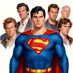 Portrait of Christopher Reeve as superman , by Stanley Artgerm Lau, WLOP, Rossdraws, James Jean, Andrei Riabovitchev, Marc Simonetti, and Sakimichan, tranding on artstation