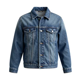 japanese denim jacket, clean 3d render, octane render, isolated on a pure white background, centered, entire object in frame, sharp focus, soft studio lighting