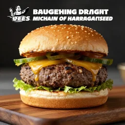 homemade hamburger, food photography, award winning, michelin star restaurant