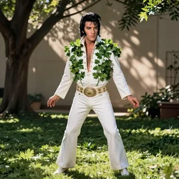 elvis presley dressed as parsley!!!!, parsley costume, color photo by terry oneill russdraws