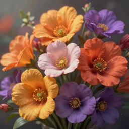 cinematic lighting, trending artstation, concept art, photorealism, illustration, octane render, flowers close - up, highly detailed, shallow depth of field, epic, digital painting, vibrant colors