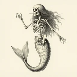 Mermaid skeleton by  Ernst Haeckel, h. r. giger
